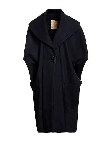 Midnight blue Boiled wool Full-length jacket