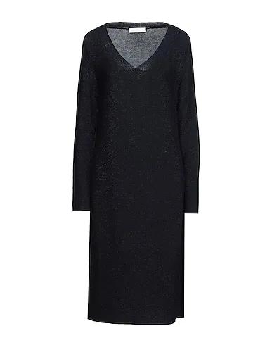 Midnight blue Boiled wool Midi dress