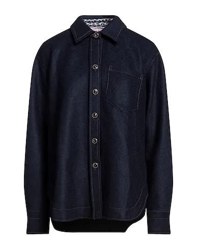Midnight blue Boiled wool Solid color shirts & blouses