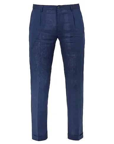 Midnight blue Casual pants LINEN PLEATED SLIM-FIT CHINO