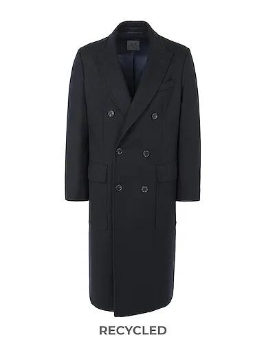 Midnight blue Coat WOOL BLEND DOUBLE-BREASTED OVERCOAT
