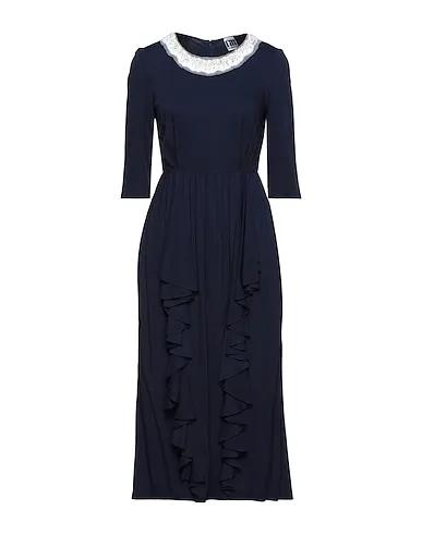 Midnight blue Cotton twill Midi dress
