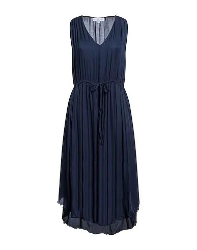 Midnight blue Cotton twill Midi dress