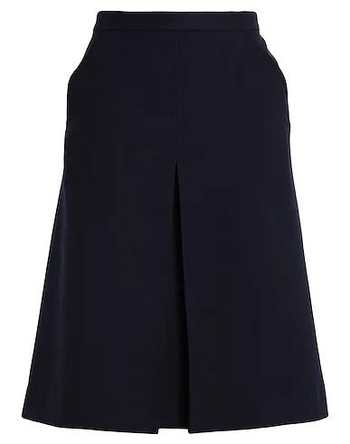 Midnight blue Cotton twill Midi skirt