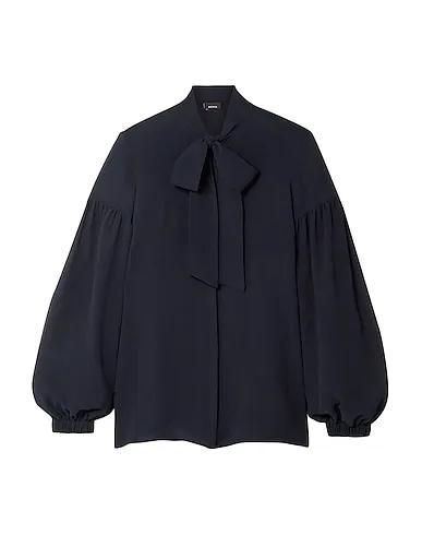 Midnight blue Crêpe Shirts & blouses with bow