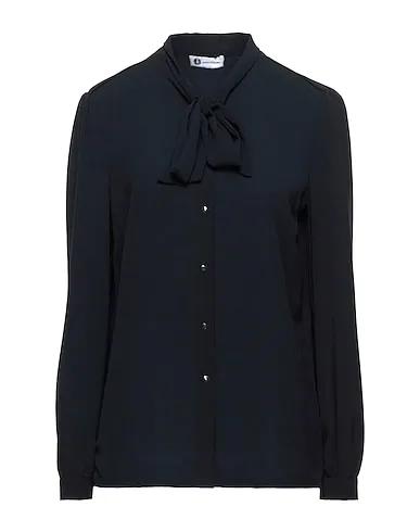 Midnight blue Crêpe Shirts & blouses with bow