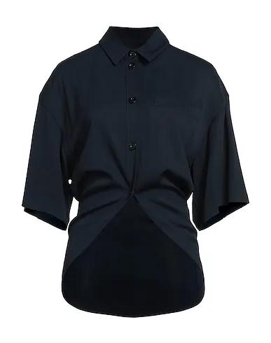 Midnight blue Crêpe Solid color shirts & blouses