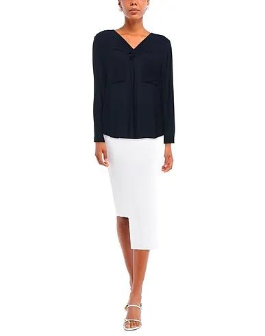 Midnight blue Crêpe Solid color shirts & blouses