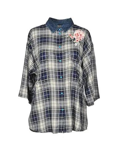 Midnight blue Denim Patterned shirts & blouses