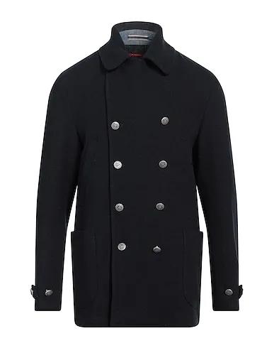 Midnight blue Flannel Double breasted pea coat