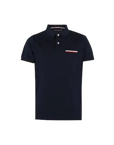 Midnight blue Jersey Polo shirt TIPPED POCKET SLIM POLO