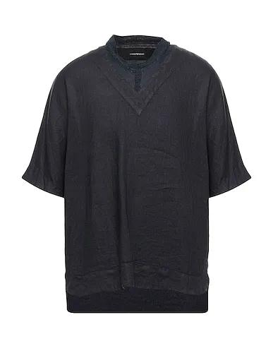 Midnight blue Knitted Linen shirt
