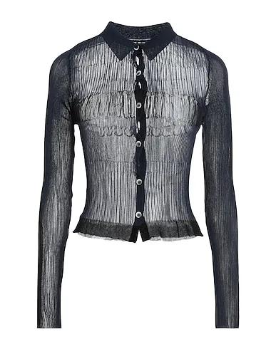 Midnight blue Knitted Patterned shirts & blouses