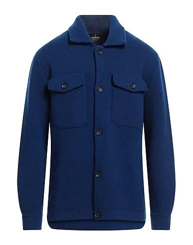 Midnight blue Knitted Solid color shirt