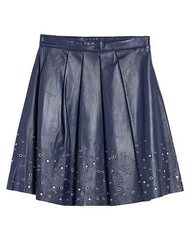 Midnight blue Leather Midi skirt