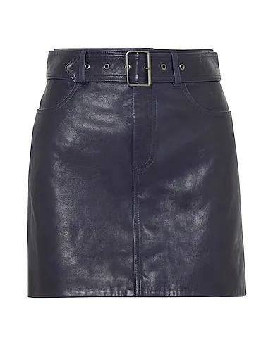 Midnight blue Leather Mini skirt