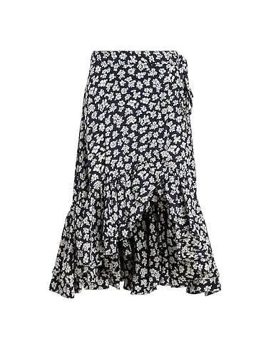 Midnight blue Maxi Skirts FLORAL CREPE WRAP SKIRT
