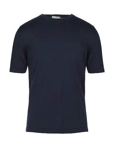 Midnight blue Plain weave Basic T-shirt