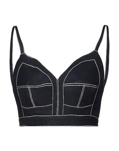 Midnight blue Plain weave Bustier