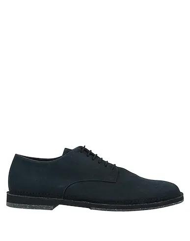 Midnight blue Plain weave Laced shoes