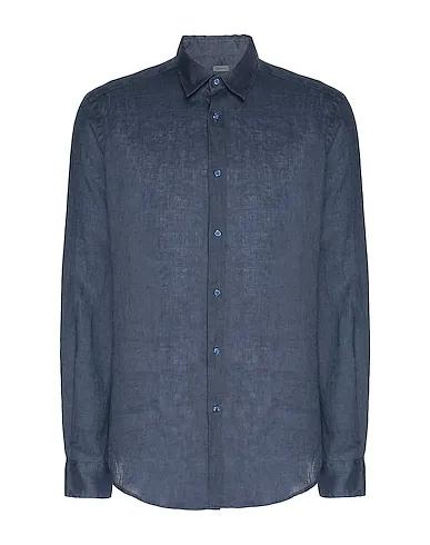 Midnight blue Plain weave Linen shirt