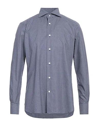 Midnight blue Plain weave Patterned shirt