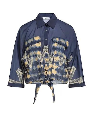Midnight blue Plain weave Patterned shirts & blouses