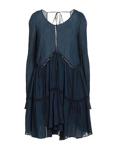 Midnight blue Plain weave Short dress