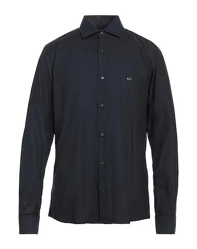 Midnight blue Plain weave Solid color shirt