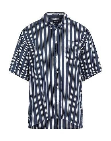 Midnight blue Plain weave Striped shirt