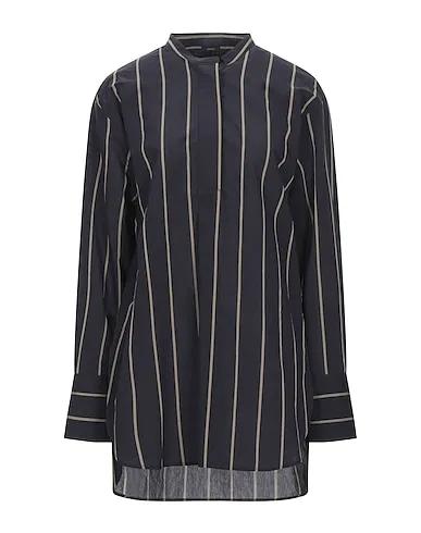 Midnight blue Plain weave Striped shirt