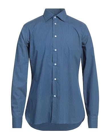 Midnight blue Poplin Patterned shirt