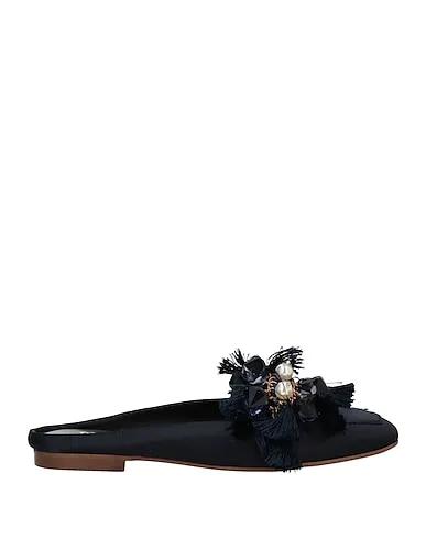 Midnight blue Satin Mules and clogs