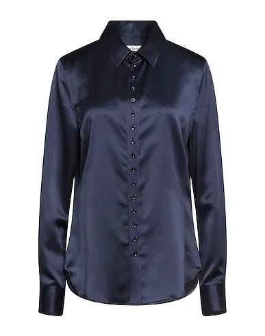 Midnight blue Satin Silk shirts & blouses