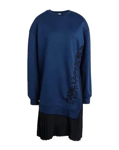 Midnight blue Short dress PLEATED FABRIC MIX SWEAT DRESS
