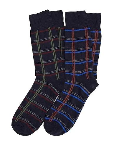 Midnight blue Short socks WOOL-CASHMERE BLEND CHECK SOCK SET