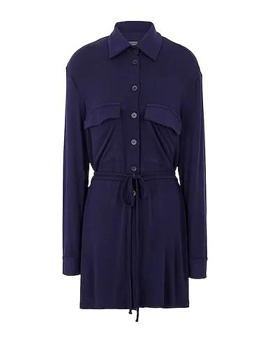 Midnight blue Solid color shirts & blouses VISCOSE ELASTIC BELTED SHIRT
