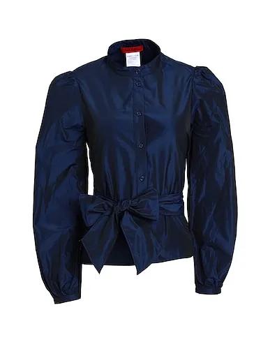 Midnight blue Taffeta Solid color shirts & blouses