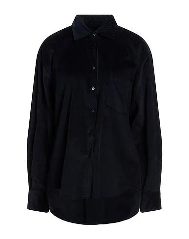 Midnight blue Velvet Solid color shirts & blouses