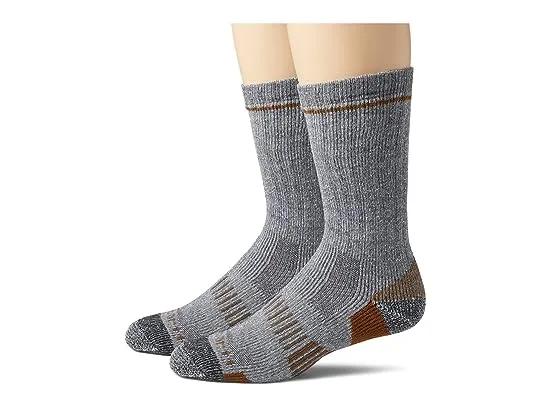 Midweight Synthetic-Wool Blend Boot Socks 2-Pack