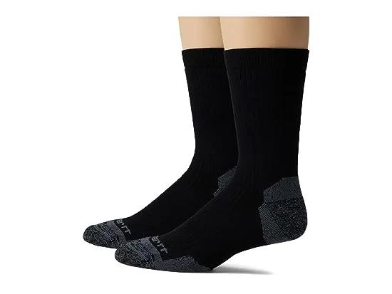 Midweight Synthetic-Wool Blend Crew Socks 2-Pack