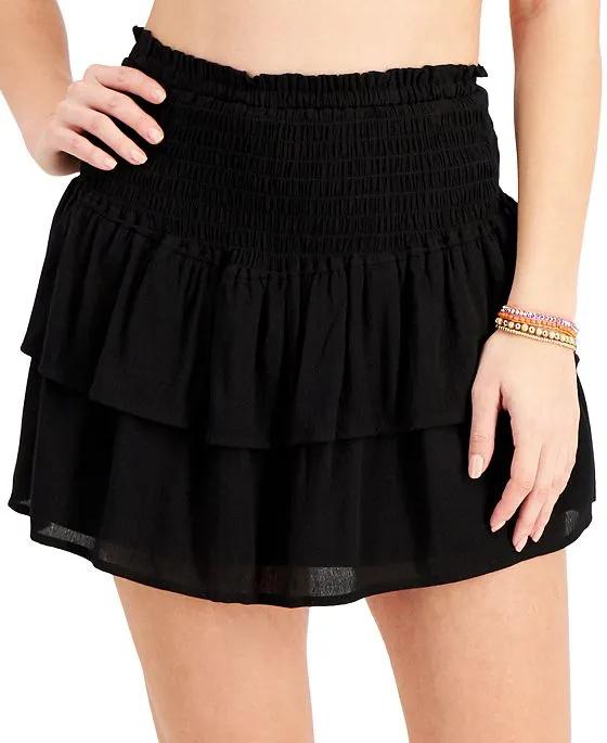 Miken Juniors' Smocked Ruffled Skirt Cover-Up, Created for Macy's