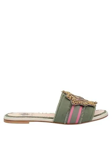Military green Canvas Sandals