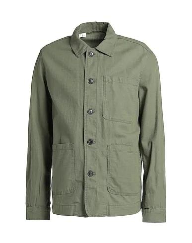 Military green Canvas Solid color shirt