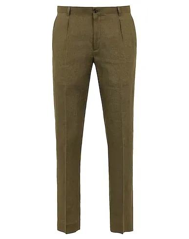 Military green Casual pants LINEN REGULAR-FIT CHINO