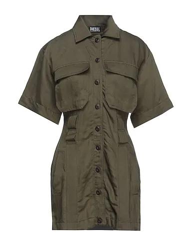 Military green Cotton twill Short dress