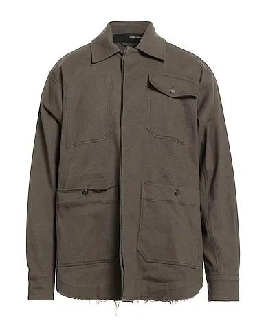 Military green Denim Solid color shirt