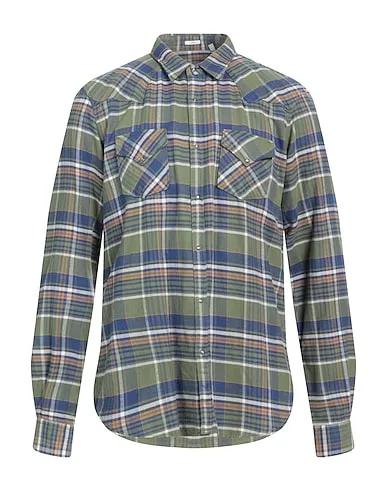 Military green Flannel Checked shirt