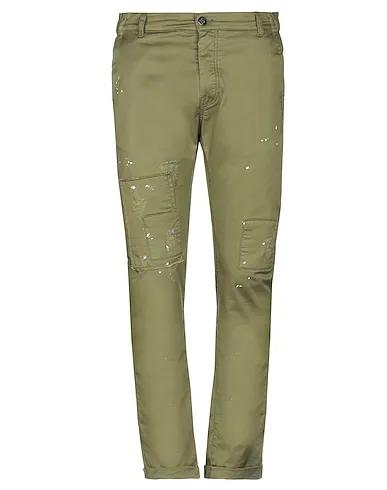 Military green Gabardine Casual pants