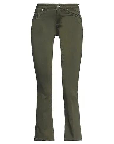 Military green Gabardine Cropped pants & culottes